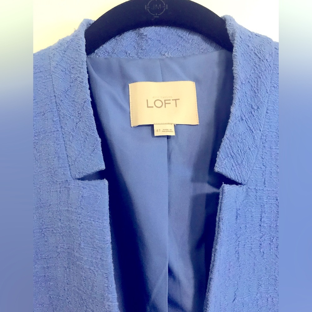 Ann Taylor Loft Blue Blazer Size 4 Tall - Picture 2 of 4